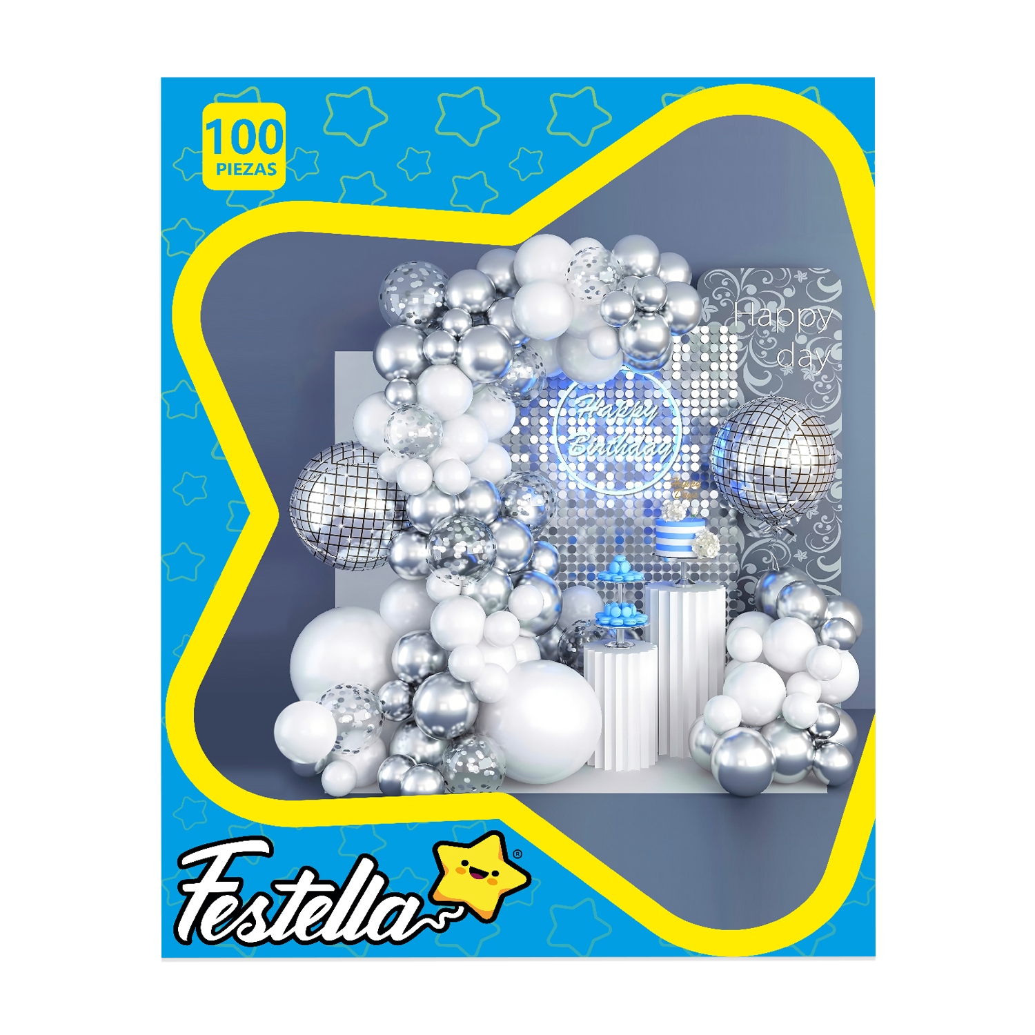 KIT GLOBO ORGANICO HAPPY BIRTHDAY X100 (PQTX5)