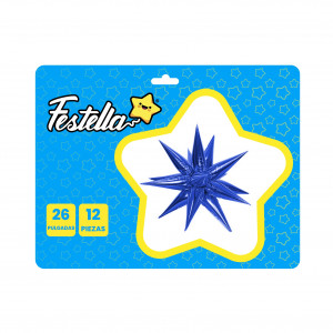 GLOBO ESTRELLA X12 PIEZAS AZUL 26"(PQTX12)
