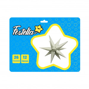 GLOBO ESTRELLA X12 PIEZAS CREMA 26"