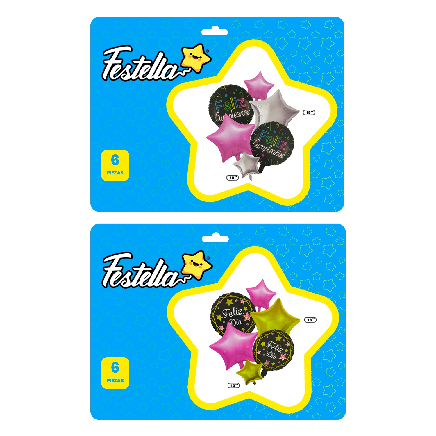 KIT GLOBO FELIZ DIA/CUMPLEAÑOS X6 (PQTX12)