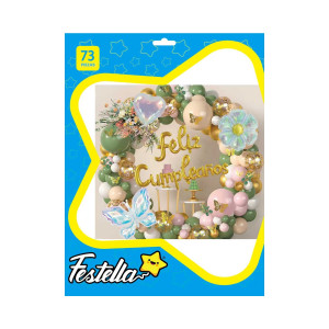 KIT GLOBO ORGANICO FIGURAS FELIZ CUMPLEAÑOS X73 (PQTX5)