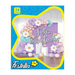 KIT GLOBO ORGANICO FLORES FELIZ CUMPLEAÑOS X74 (PQTX5)