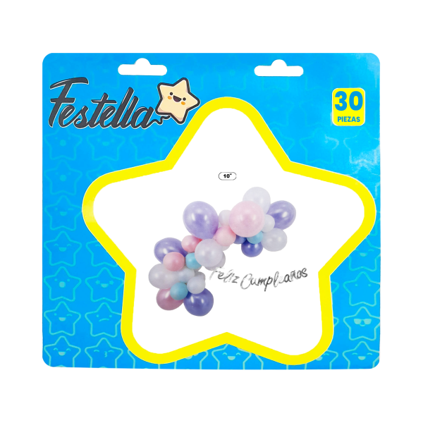 KIT GLOBO ORGANICO FLORES FELIZ CUMPLEAÑOS X74 (PQTX5)