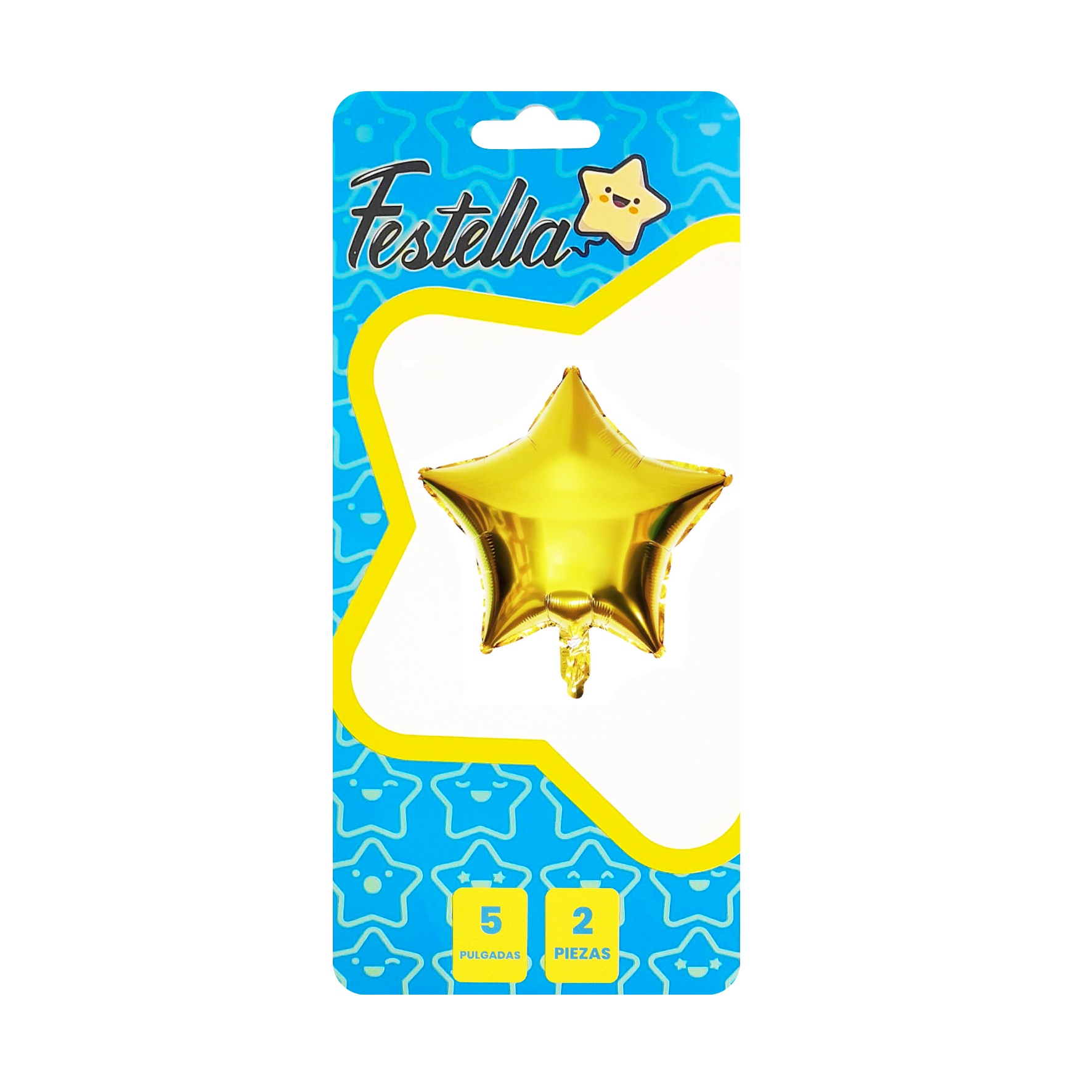 GLOBO ESTRELLA DORADO 5" X2(PQTX25)