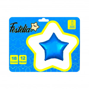 KIT GLOBO ESTRELLA X12 AZUL(PQTX12)