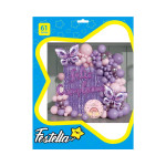 KIT GLOBO ORGANICO MARIPOSA FELIZ CUMPLEAÑOS X61 (PQTX5)