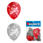 GLOBO DE LATEX FUTBOL FELIZ CUMPLEAÑOS R12X10 P-R (PQTX12)