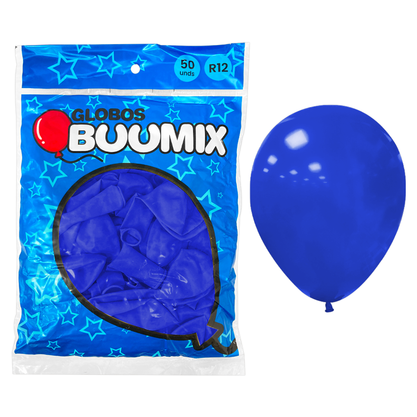 GLOBO DE LATEX LISO AZUL R12X50
