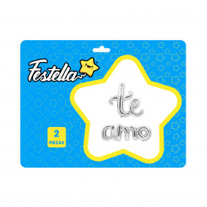 KIT GLOBO TE AMO PLATEADO.(PQTX12)