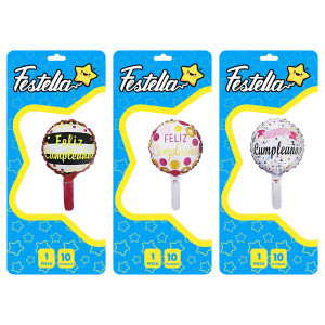 GLOBO FELIZ CUMPLEAÑOS 10"(PQTX25)