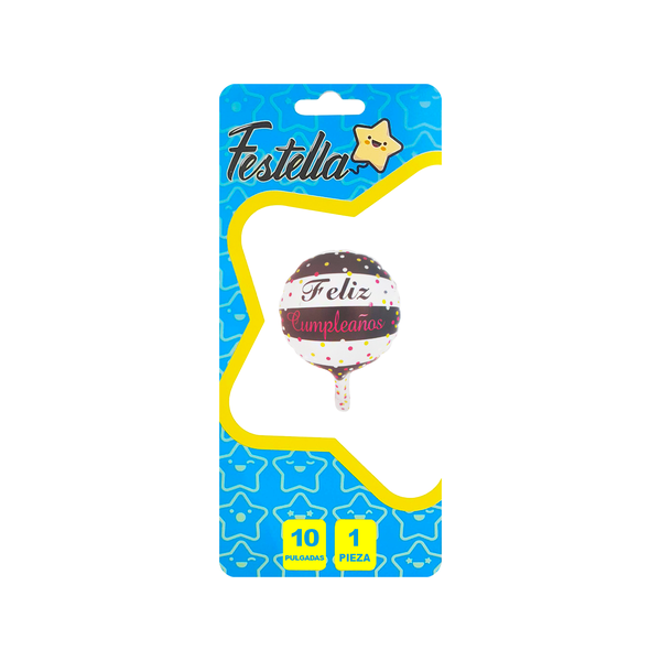 GLOBO FELIZ CUMPLEAÑOS 10" (PQTX25)