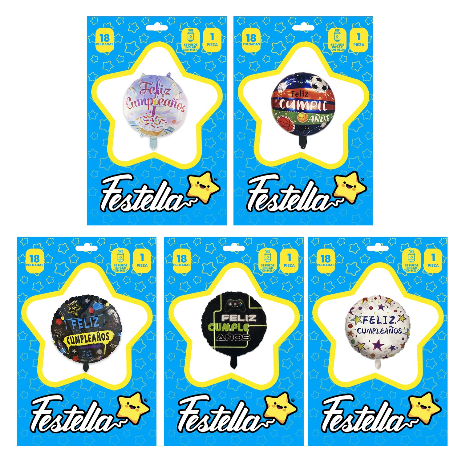 GLOBO FELIZ CUMPLEAÑOS 18"(PQTX25)