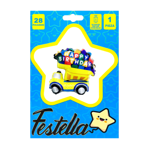 GLOBO BOLQUETA HAPPY BIRTHDAY 28"(PQTX25)
