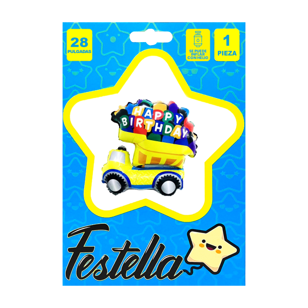 GLOBO BOLQUETA HAPPY BIRTHDAY 28"(PQTX25)