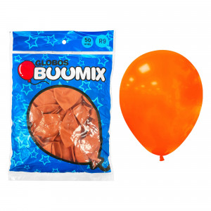 GLOBO DE LATEX LISO NARANJA R9X50