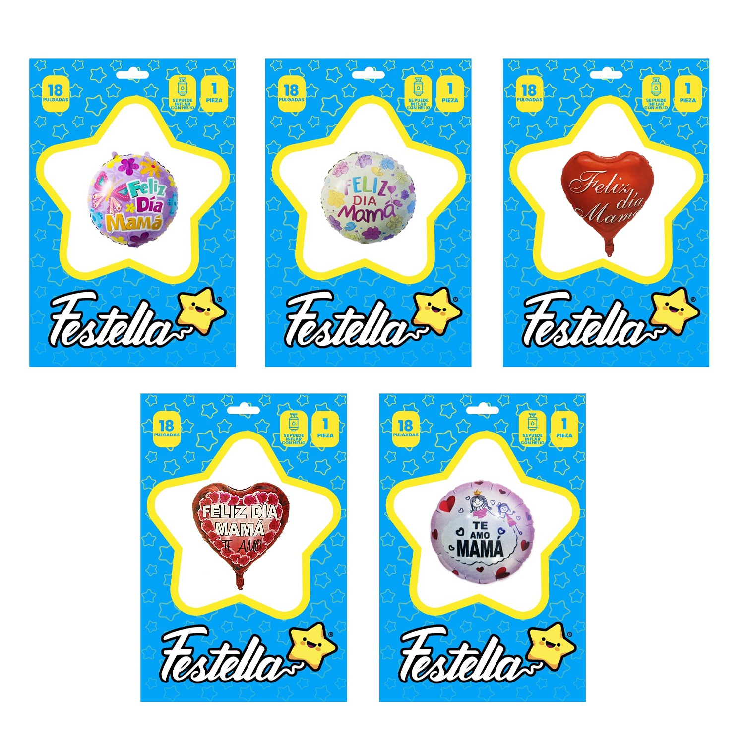 GLOBO SURTIDO MAMA 18" (PQTX25),