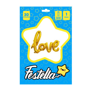 GLOBO LOVE DORADO 30".(PQTX25)