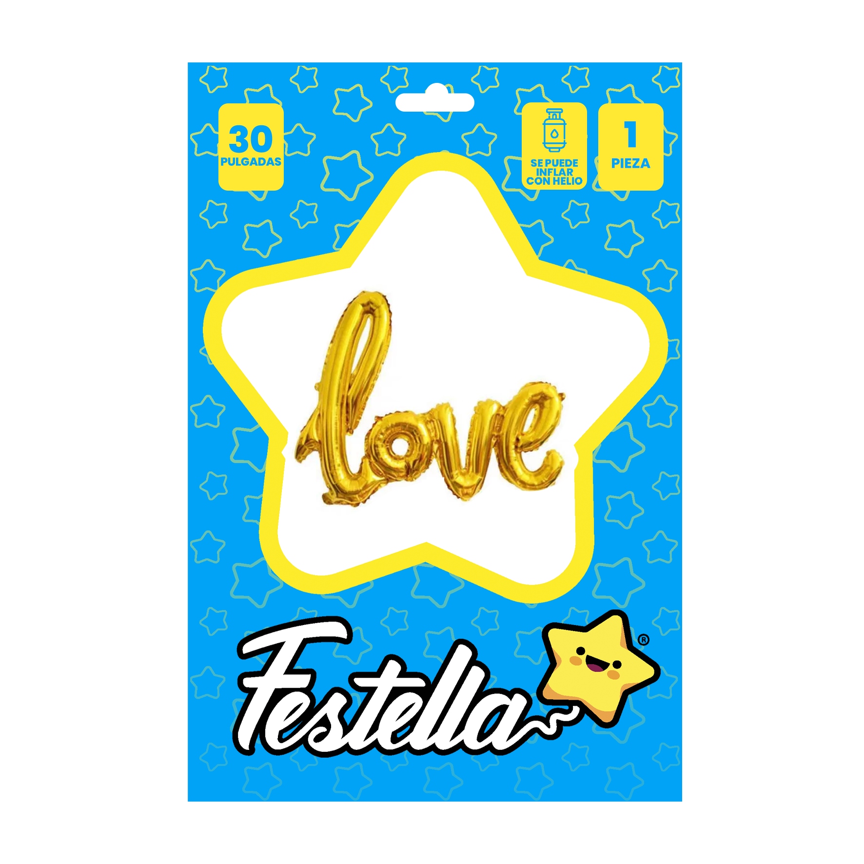 GLOBO LOVE DORADO 30".(PQTX25)