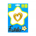 GLOBO CORAZON CURSIVO DORADO 24" (PQTX25)