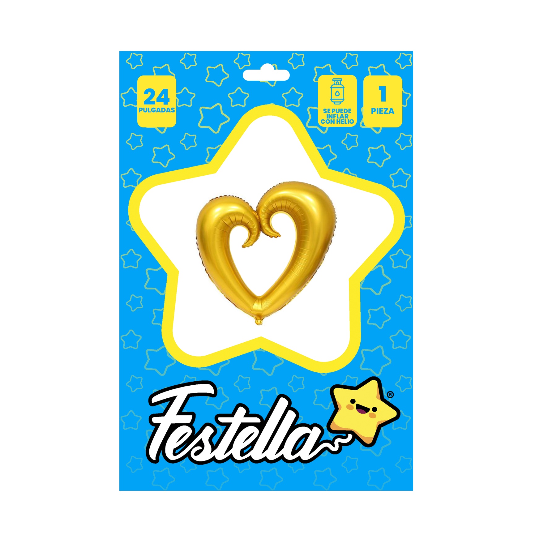 GLOBO CORAZON CURSIVO DORADO 24" (PQTX25)