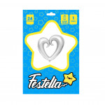 GLOBO CORAZON CURSIVO PLATEADO 24" (PQTX25)