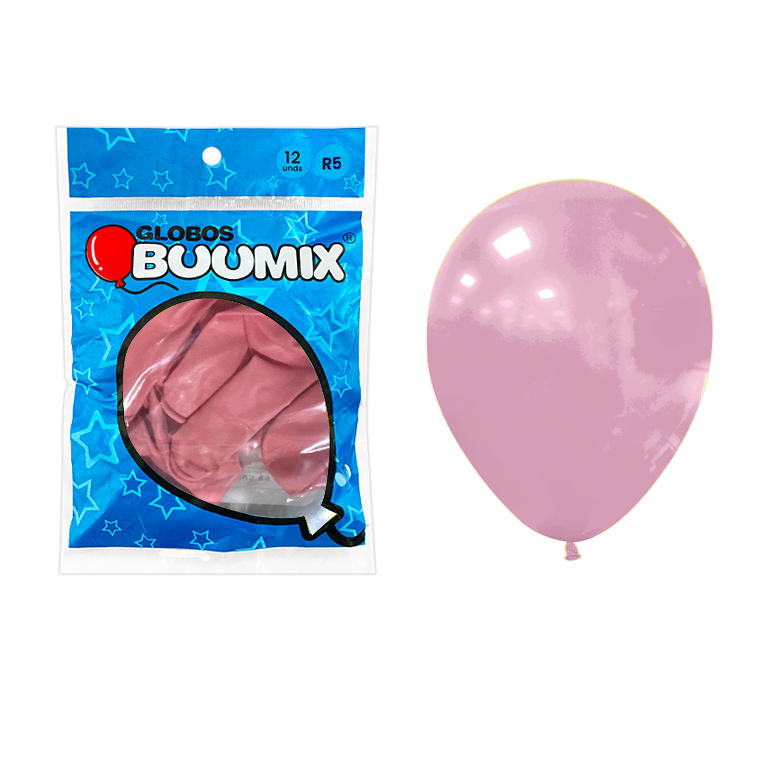 GLOBO DE LATEX LISO ROSADO R5 X12