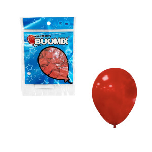GLOBO DE LATEX LISO ROJO R5 X12
