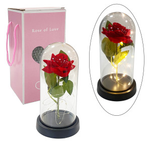 ROSA CON LUZ ENCAPSULADA