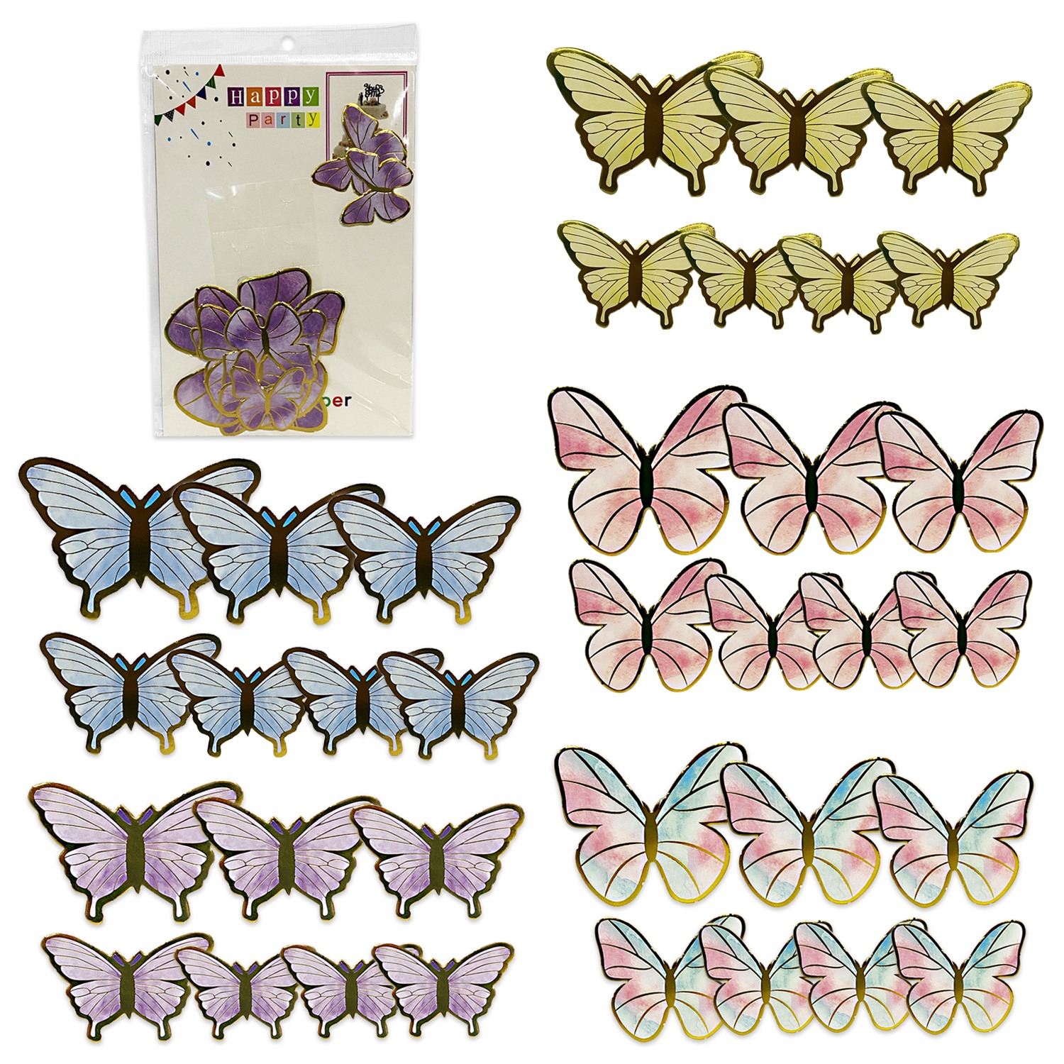 MARIPOSAS DECORATIVAS X10 (PQTX20)