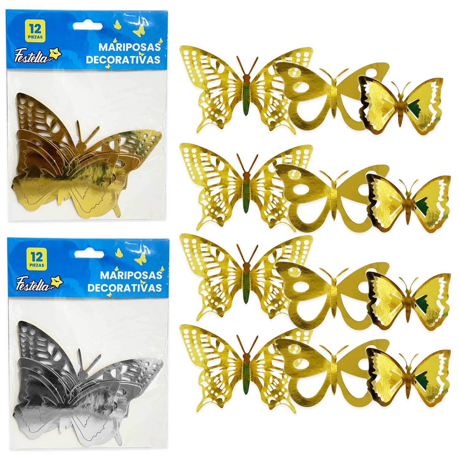 MARIPOSA DECORATIVA D/P X12 (PQTX12)