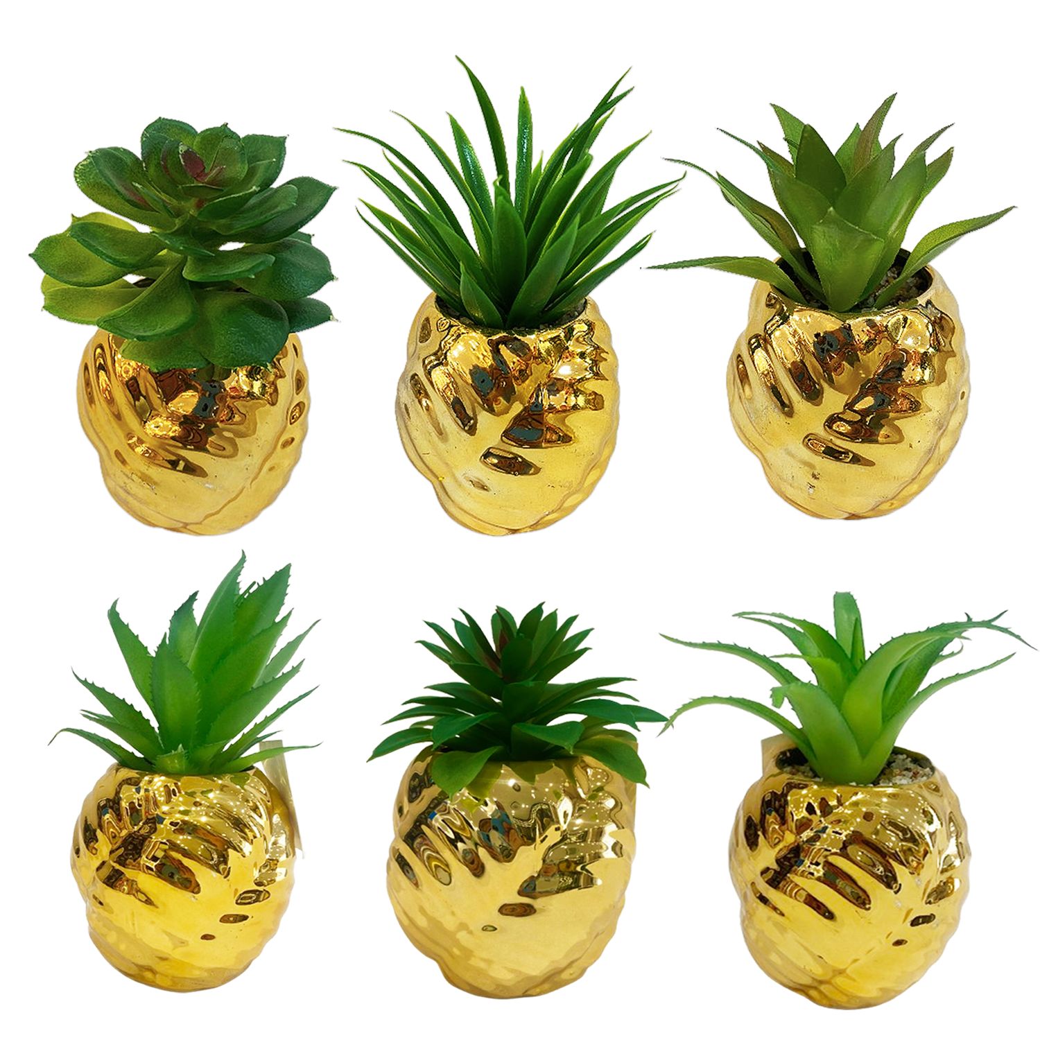 PLANTA ARTIFICIAL EN MATERA DORADA (CJX12)