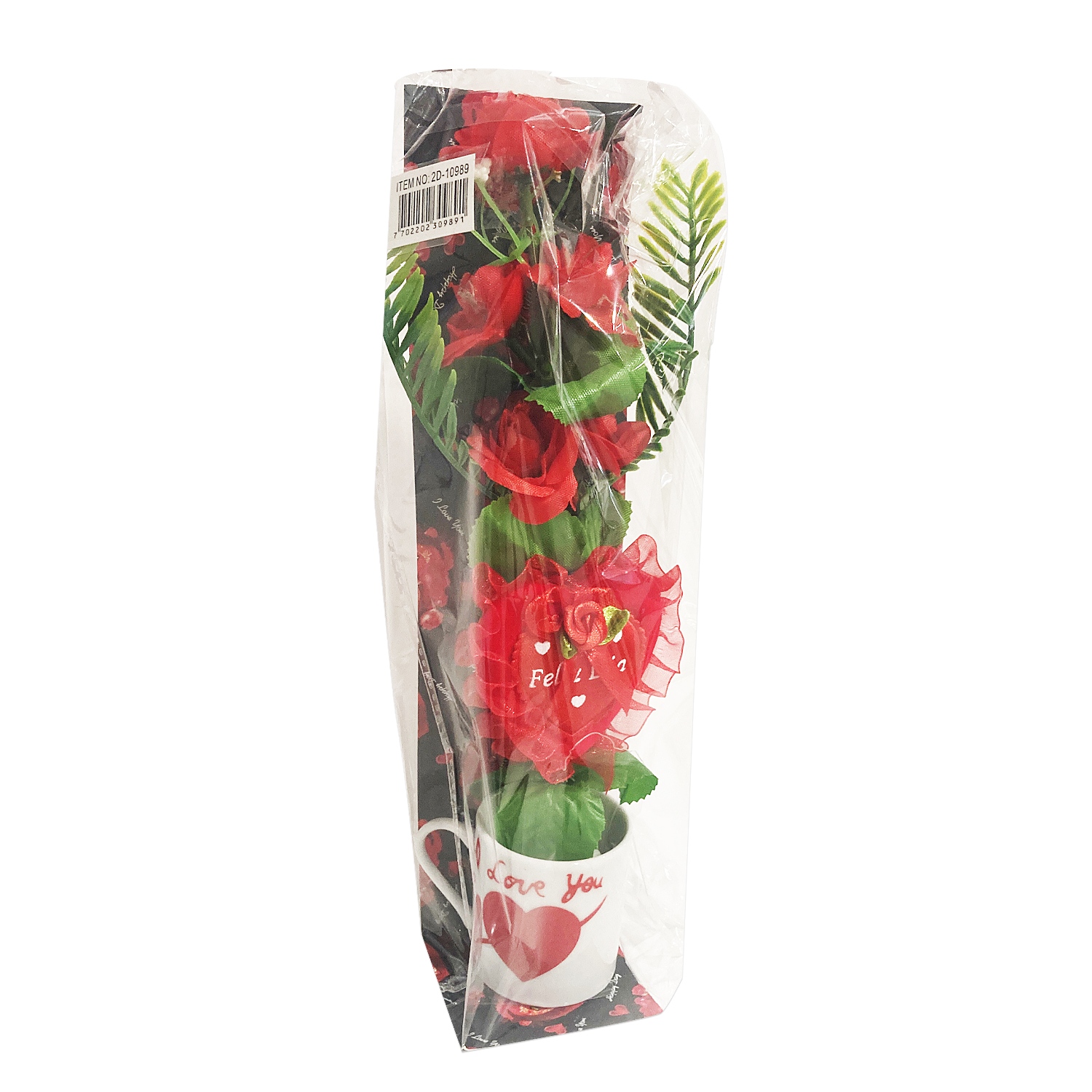 ROSAS CON VASO Y CORAZON EN ACETATO: