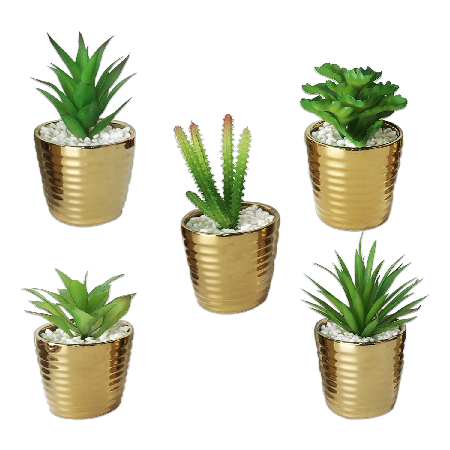 PLANTA ARTIFICIAL EN MATERA DORADA (CJX12)