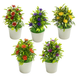 PLANTA CON FLORES ARTIFICIAL EN MATERA (CJX100),