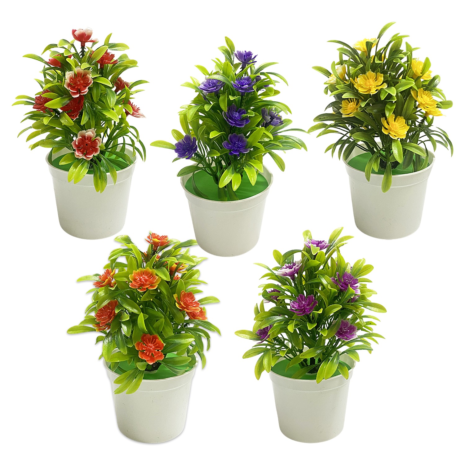 PLANTA CON FLORES ARTIFICIAL EN MATERA (CJX100),