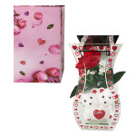 ROSA ARTIFICIAL CON OSOS EN VIDRIO DECORATIVO