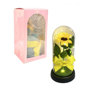 GIRASOL ARTIFICIAL CON LUZ ENCAPSULADO (PILAS)
