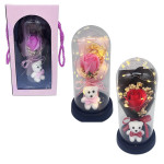 RAMO ROSAS ENCAPSULADAS CON OSO Y LUZ: