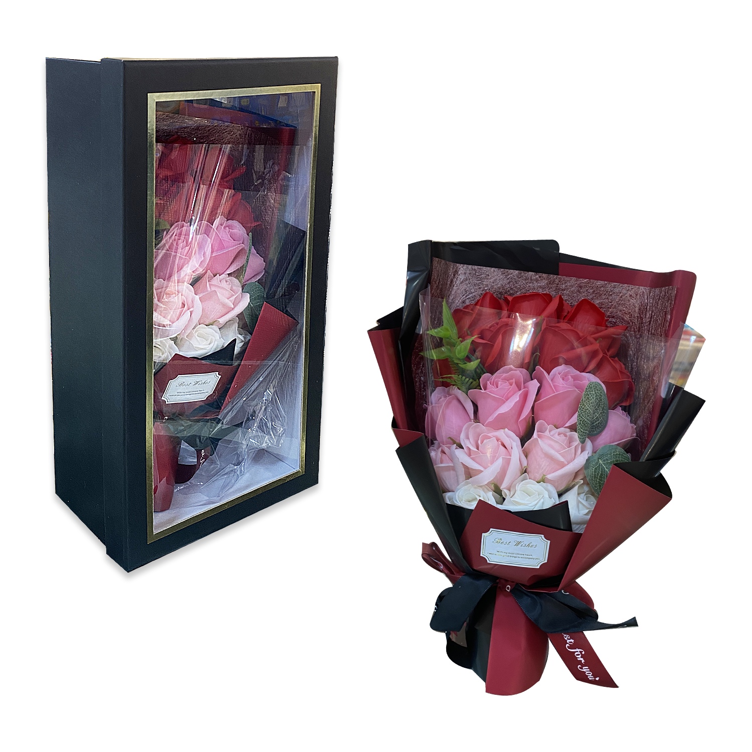 RAMO ROSAS ARTIFICIALES X18 EN CAJA