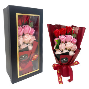 RAMO ROSAS ARTIFICIALES X18 EN CAJA