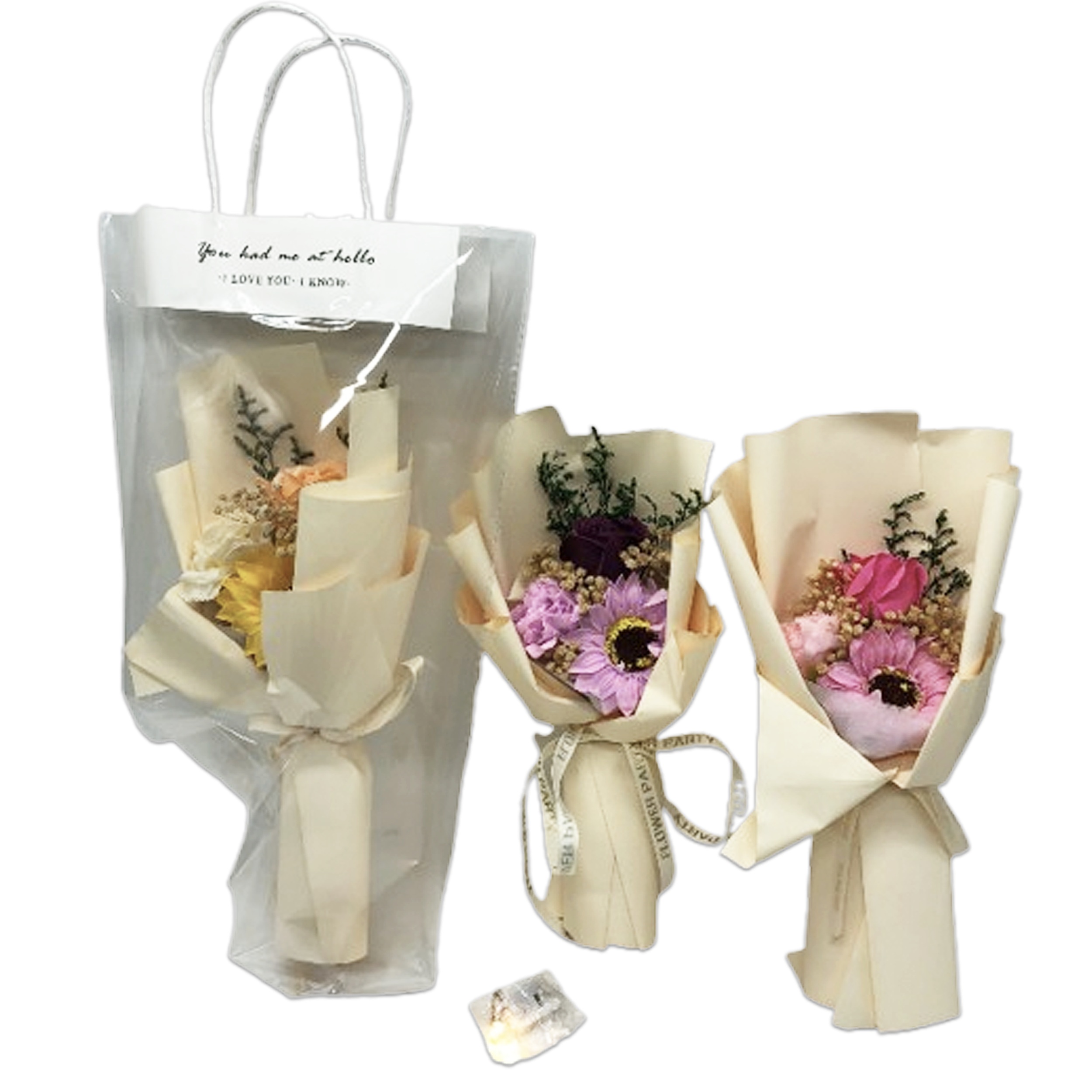 RAMO FLORES EN BOLSA DESARMADA CON LUZ (CJX5)