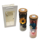 RAMO FLORES CON LUZ ENCAPSULADAS EN CRISTAL