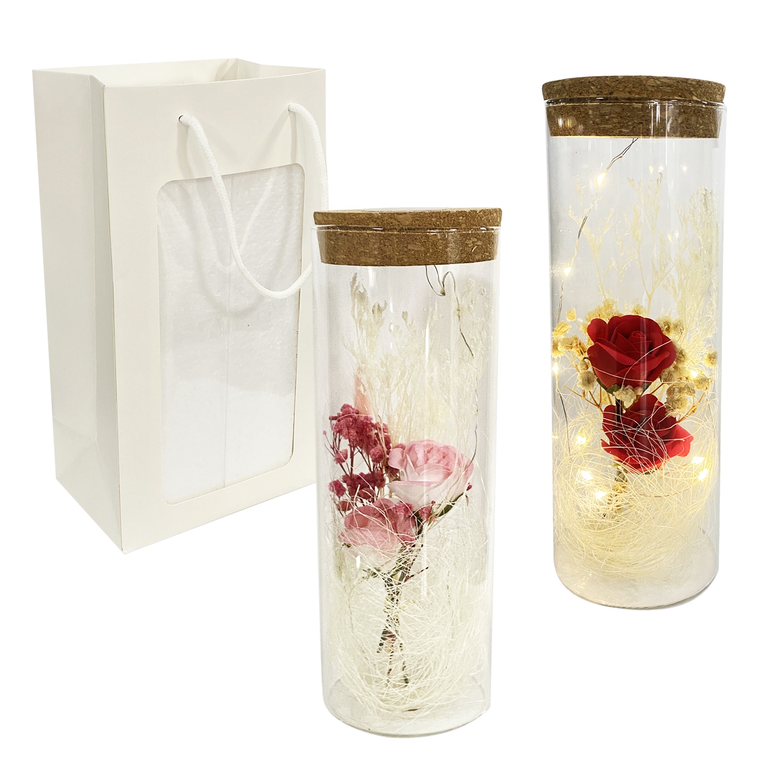 ROSAS ENCAPSULADAS CON LUZ: