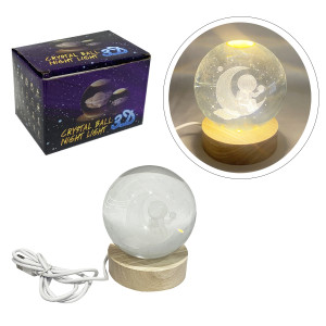 ESFERA DE CRISTAL CON LUZ CALIDA 8CM