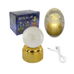 ESFERA DE CRISTAL GIRATORIA LUZ CALIDA 6CM (USB)