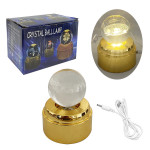 ESFERA DE CRISTAL GIRATORIA LUZ CALIDA Y SONIDO 6CM