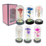 ROSA BRILLANTE CON LUZ ENCAPSULADA (PILAS)