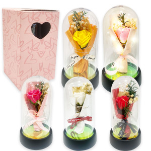 RAMO ROSAS ENCAPSULADAS CON LUZ: