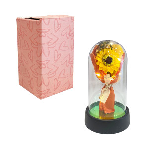 RAMO GIRASOL ARTIFICIAL CON LUZ ENCAPSULADO