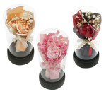 RAMO ROSAS CON LUZ ENCAPSULADAS